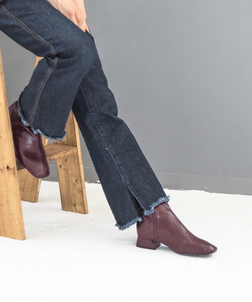 SOROTTO(ソロット)の「ローヒールのストレッチショートブーツ(ブーツ・レディース・ブラック/ダークブラウン/アイボリー/ブラック系その他・LL/3L/S/M/L)」の20枚目の写真