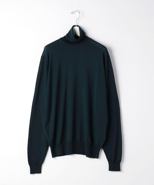 JOHN SMEDLEY(ジョンスメドレー)の「<JOHN SMEDLEY(ジョン スメドレー)>RENOLD 30G タートルネック ニット(ニット/セーター・メンズ・ダークグリーン/ブラック・S/L/M)」の2枚目の写真