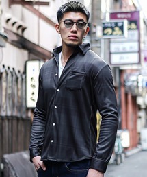 【JOKER】総柄ワイヤー襟長袖シャツ メンズ 千鳥柄/チェック柄/バンダナ柄 春服