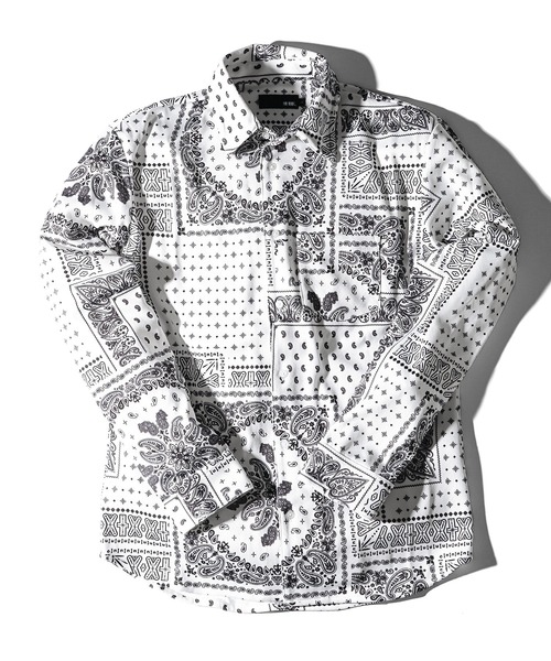 JOKER（ジョーカー）の「【JOKER】総柄ワイヤー襟長袖シャツ メンズ 千鳥柄/チェック柄/バンダナ柄 春服（シャツ/ブラウス・メンズ・ホワイト系その他/ブラック系その他/ホワイト系その他2/ホワイト系その他3/ブラック系その他2/ブラック系その他3/ブラック系その他4/ホワイト系その他4・M/L/XL）」の15枚目の写真