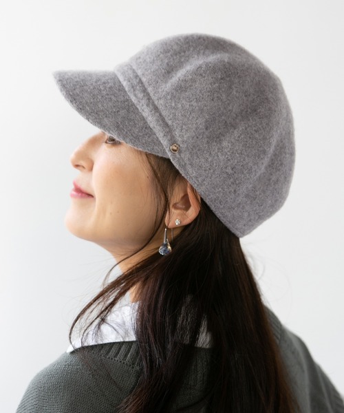 14+（イチヨンプラス）の「バスクポコポコキャスケット（キャスケット・レディース・ブラック/ダークブラウン/ベージュ/ブラウン/グレー/ライトベージュ/グレイッシュベージュ/ライトブラウン/ライトグレー/カーキ・FREE）」の3枚目の写真