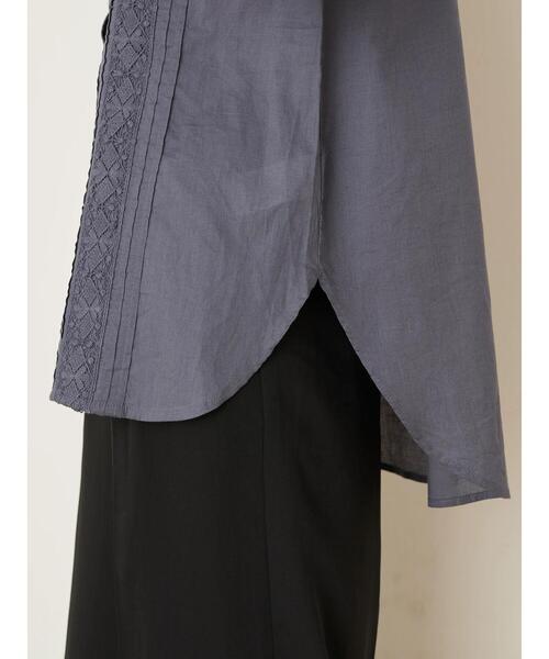 earth music&ecology(アースミュージックアンドエコロジー)の「ピンタックレースチュニック *(シャツ/ブラウス・レディース・ブラック/オフホワイト/ダークブルー/ピンクベージュ・FREE)」の14枚目の写真