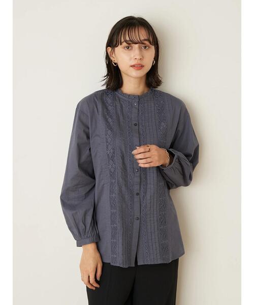 earth music&ecology(アースミュージックアンドエコロジー)の「ピンタックレースチュニック *(シャツ/ブラウス・レディース・ブラック/オフホワイト/ダークブルー/ピンクベージュ・FREE)」の19枚目の写真