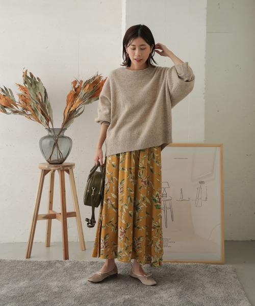 URBAN RESEARCH DOORS（アーバンリサーチドアーズ）の「レーヨン大花柄スカート（スカート・レディース・グレー系その他/オレンジ系その他・ONE）」の8枚目の写真