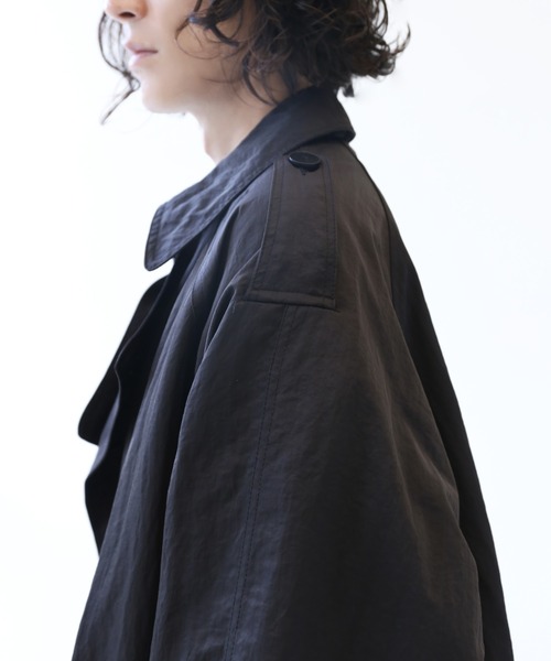 minsobi（ミンソビ）の「ロングオーバートレンチコート（トレンチコート・メンズ・ブラック・FREE）」の11枚目の写真