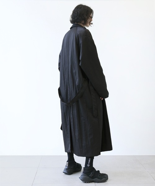 minsobi（ミンソビ）の「ロングオーバートレンチコート（トレンチコート・メンズ・ブラック・FREE）」の15枚目の写真