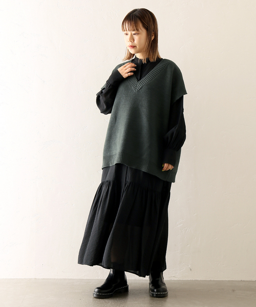 JOINT WORKS（ジョイントワークス）の「J-ブザム スソキリカエシャツワンピース（シャツワンピース・レディース・ベージュ/カーキ/ブラック・FREE）」の4枚目の写真