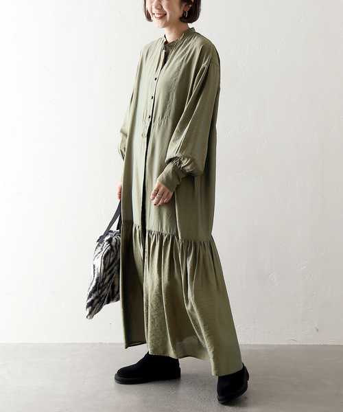 JOINT WORKS（ジョイントワークス）の「J-ブザム スソキリカエシャツワンピース（シャツワンピース・レディース・ベージュ/カーキ/ブラック・FREE）」の6枚目の写真