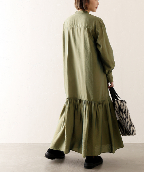 JOINT WORKS（ジョイントワークス）の「J-ブザム スソキリカエシャツワンピース（シャツワンピース・レディース・ベージュ/カーキ/ブラック・FREE）」の7枚目の写真
