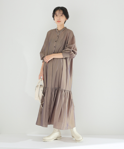 JOINT WORKS（ジョイントワークス）の「J-ブザム スソキリカエシャツワンピース（シャツワンピース・レディース・ベージュ/カーキ/ブラック・FREE）」の9枚目の写真