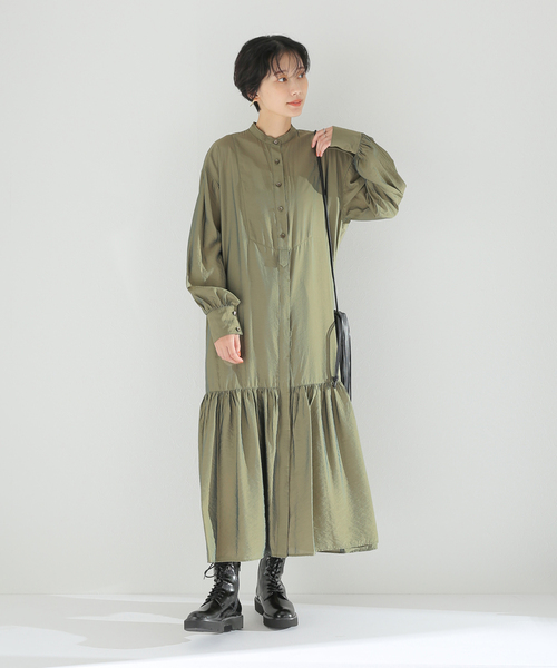 JOINT WORKS（ジョイントワークス）の「J-ブザム スソキリカエシャツワンピース（シャツワンピース・レディース・ベージュ/カーキ/ブラック・FREE）」の11枚目の写真