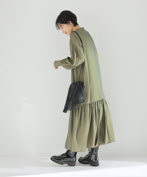 JOINT WORKS（ジョイントワークス）の「J-ブザム スソキリカエシャツワンピース（シャツワンピース・レディース・ベージュ/カーキ/ブラック・FREE）」の12枚目の写真