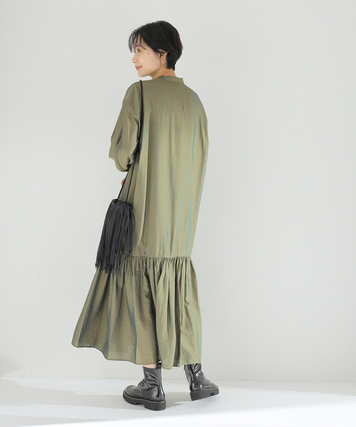 JOINT WORKS（ジョイントワークス）の「J-ブザム スソキリカエシャツワンピース（シャツワンピース・レディース・ベージュ/カーキ/ブラック・FREE）」の13枚目の写真