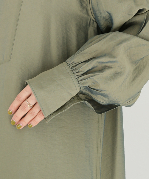 JOINT WORKS（ジョイントワークス）の「J-ブザム スソキリカエシャツワンピース（シャツワンピース・レディース・ベージュ/カーキ/ブラック・FREE）」の20枚目の写真