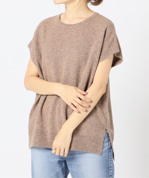 IENA(イエナ)の「カシミヤ混フレンチスリーブプルオーバー◆(ニット/セーター・レディース・グレー/ベージュ・FREE)」の10枚目の写真