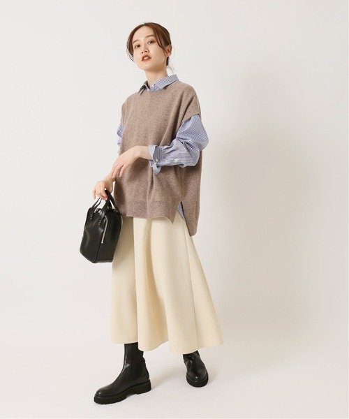 IENA(イエナ)の「カシミヤ混フレンチスリーブプルオーバー◆(ニット/セーター・レディース・グレー/ベージュ・FREE)」の21枚目の写真