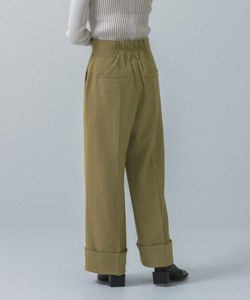 KBF（ケイビーエフ）の「ターンアップワイドパンツ（その他パンツ・レディース・チャコールグレー/ベージュ/カーキ・ONE）」の5枚目の写真