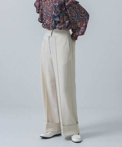 KBF（ケイビーエフ）の「ターンアップワイドパンツ（その他パンツ・レディース・チャコールグレー/ベージュ/カーキ・ONE）」の11枚目の写真