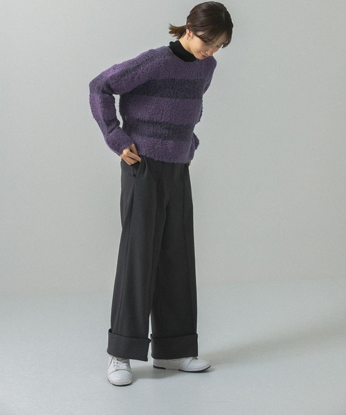 KBF（ケイビーエフ）の「ターンアップワイドパンツ（その他パンツ・レディース・チャコールグレー/ベージュ/カーキ・ONE）」の18枚目の写真