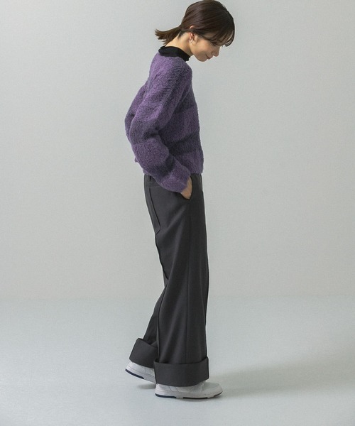 KBF（ケイビーエフ）の「ターンアップワイドパンツ（その他パンツ・レディース・チャコールグレー/ベージュ/カーキ・ONE）」の19枚目の写真