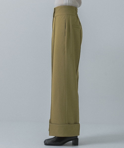 KBF（ケイビーエフ）の「ターンアップワイドパンツ（その他パンツ・レディース・チャコールグレー/ベージュ/カーキ・ONE）」の22枚目の写真