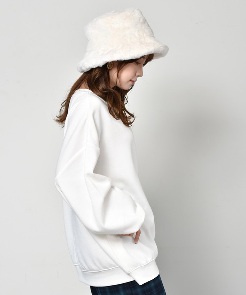 ems excite（エムズエキサイト）の「ロゴBIGトレーナー（スウェット・レディース・チャコールグレー/オフホワイト/グリーン・FREE）」の10枚目の写真