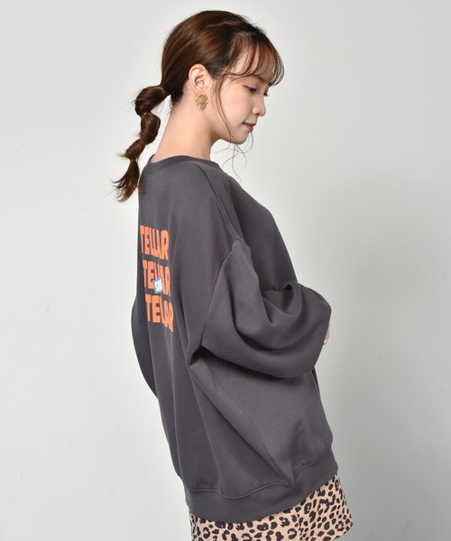 ems excite（エムズエキサイト）の「ロゴBIGトレーナー（スウェット・レディース・チャコールグレー/オフホワイト/グリーン・FREE）」の12枚目の写真