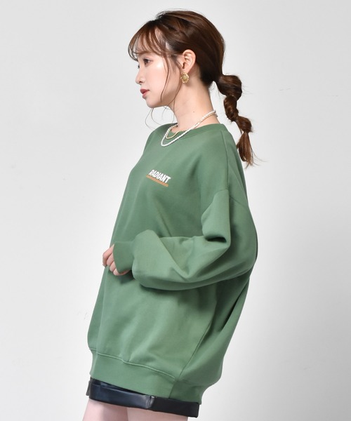 ems excite（エムズエキサイト）の「ロゴBIGトレーナー（スウェット・レディース・チャコールグレー/オフホワイト/グリーン・FREE）」の14枚目の写真