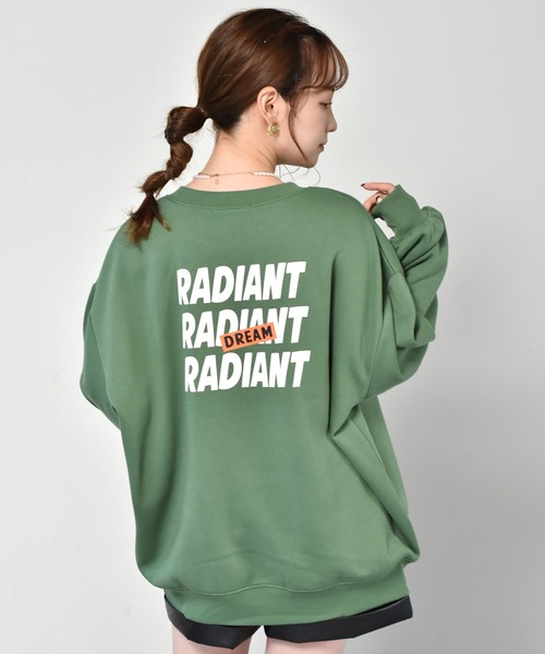 ems excite（エムズエキサイト）の「ロゴBIGトレーナー（スウェット・レディース・チャコールグレー/オフホワイト/グリーン・FREE）」の15枚目の写真