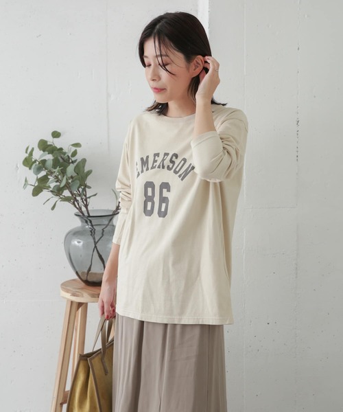 URBAN RESEARCH DOORS（アーバンリサーチドアーズ）の「カレッジロゴプリントTシャツ（Tシャツ/カットソー・レディース・アイボリー/グレー系その他/スミクロ・ONE）」の16枚目の写真