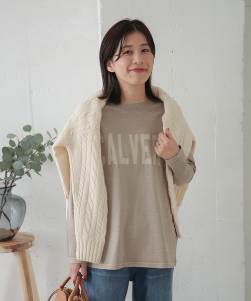 URBAN RESEARCH DOORS（アーバンリサーチドアーズ）の「カレッジロゴプリントTシャツ（Tシャツ/カットソー・レディース・アイボリー/グレー系その他/スミクロ・ONE）」の20枚目の写真