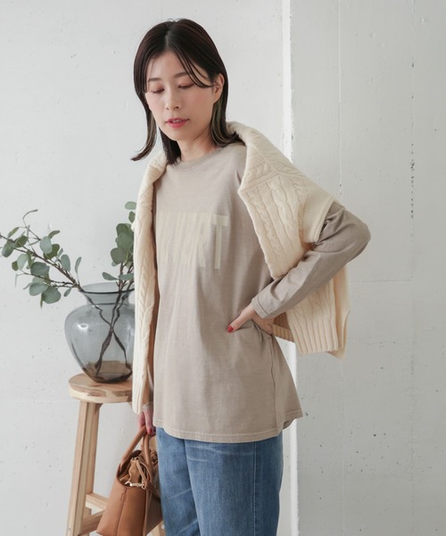 URBAN RESEARCH DOORS（アーバンリサーチドアーズ）の「カレッジロゴプリントTシャツ（Tシャツ/カットソー・レディース・アイボリー/グレー系その他/スミクロ・ONE）」の21枚目の写真