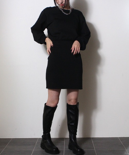 one way（ワンウェイ）の「【oneway Jeans】裏起毛BACKオープンワンピース（ワンピース・レディース・ライトグレー/ブラック/ライトピンク・FREE）」の4枚目の写真