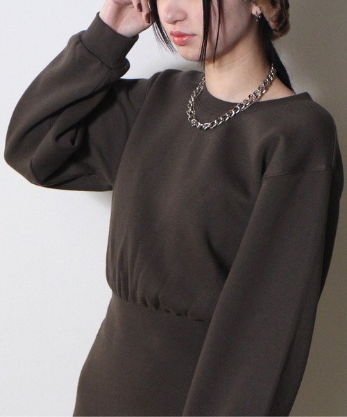 one way（ワンウェイ）の「【oneway Jeans】裏起毛BACKオープンワンピース（ワンピース・レディース・ライトグレー/ブラック/ライトピンク・FREE）」の10枚目の写真