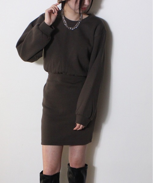 one way（ワンウェイ）の「【oneway Jeans】裏起毛BACKオープンワンピース（ワンピース・レディース・ライトグレー/ブラック/ライトピンク・FREE）」の21枚目の写真