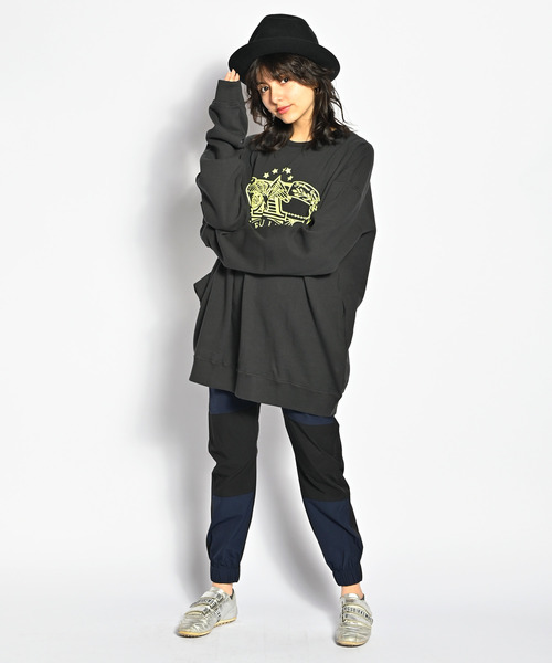 ALDIES（アールディーズ）の「Genuine Big Sweat / ジェニュインビッグスウェット（Tシャツ/カットソー・メンズ・マルチ/パープル/ブラック・FREE）」の2枚目の写真