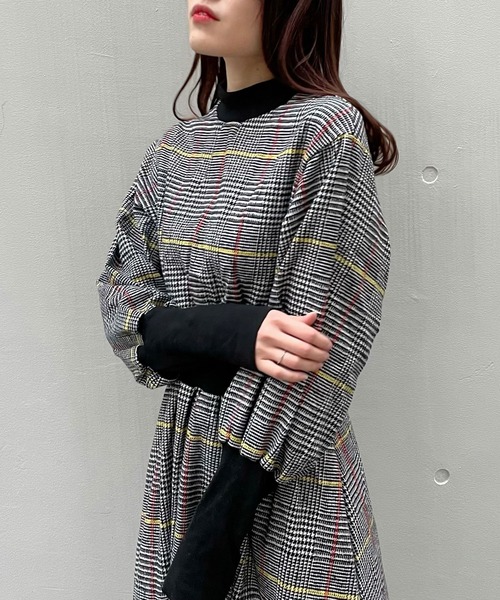 titty&Co. PETIT(ティティアンドコープティ)の「【titty&Co.PETIT】マルチチェックボリュームスリーブワンピース(ワンピース・レディース・ブラック/ブラウン・FREE)」の10枚目の写真