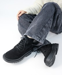 LIBERTYDOLL /超軽量 スクエアトゥ 厚底5cm レースアップブーツ ユニセックス(9081)