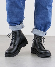 LIBERTYDOLL /超軽量 スクエアトゥ 厚底5cm レースアップブーツ ユニセックス(9081)