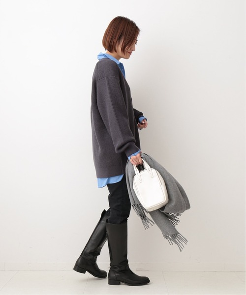 IENA（イエナ）の「畦Vネックカーディガン◆（カーディガン/ボレロ・レディース・ブラウン/グレー・FREE）」の19枚目の写真