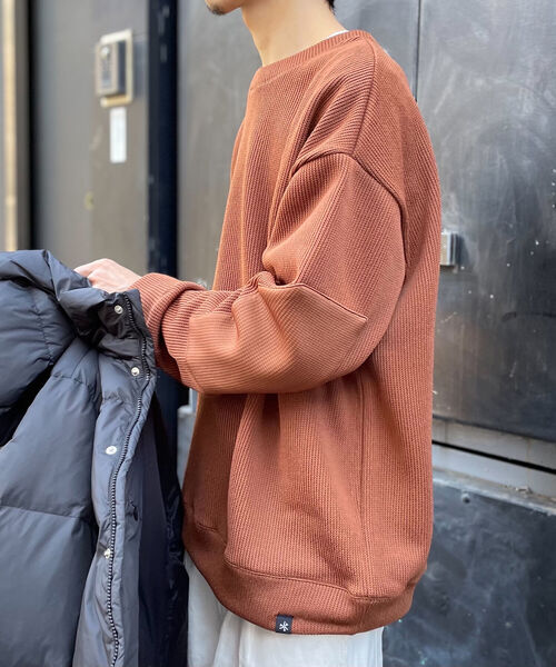 GLOSTER（グロスター）の「【GLOSTER/グロスター】QUARTER GAUGE COMBAT SWEATER エルボーパッチ プルオーバースウェット（スウェット・メンズ・オフホワイト/ブラウン/ライトグリーン/チャコールグレー・LARGE/MEDIUM）」の11枚目の写真