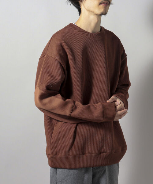 GLOSTER（グロスター）の「【GLOSTER/グロスター】QUARTER GAUGE COMBAT SWEATER エルボーパッチ プルオーバースウェット（スウェット・メンズ・オフホワイト/ブラウン/ライトグリーン/チャコールグレー・LARGE/MEDIUM）」の16枚目の写真