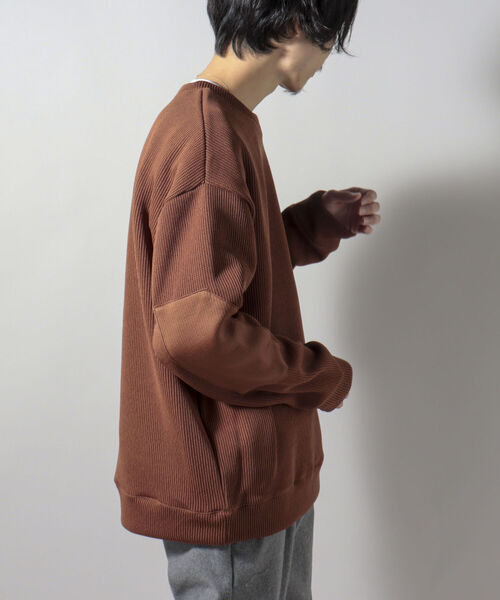 GLOSTER（グロスター）の「【GLOSTER/グロスター】QUARTER GAUGE COMBAT SWEATER エルボーパッチ プルオーバースウェット（スウェット・メンズ・オフホワイト/ブラウン/ライトグリーン/チャコールグレー・LARGE/MEDIUM）」の17枚目の写真