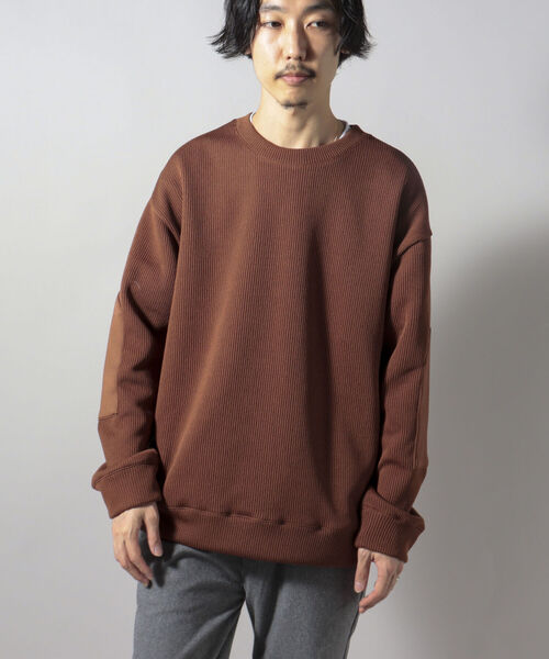 GLOSTER（グロスター）の「【GLOSTER/グロスター】QUARTER GAUGE COMBAT SWEATER エルボーパッチ プルオーバースウェット（スウェット・メンズ・オフホワイト/ブラウン/ライトグリーン/チャコールグレー・LARGE/MEDIUM）」の21枚目の写真