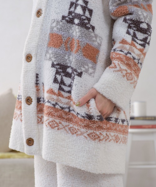 acro(アクロ)の「ショールカラージャガード柄カウチン/AC1263(ルームウェア/パジャマ・レディース・アイボリー・フリ-)」の7枚目の写真