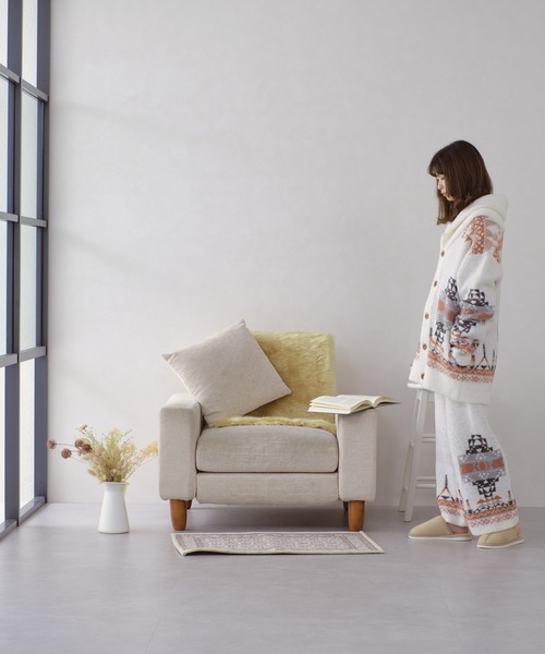 acro(アクロ)の「ショールカラージャガード柄カウチン/AC1263(ルームウェア/パジャマ・レディース・アイボリー・フリ-)」の6枚目の写真