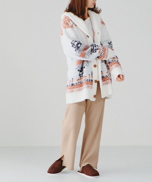 acro(アクロ)の「ショールカラージャガード柄カウチン/AC1263(ルームウェア/パジャマ・レディース・アイボリー・フリ-)」の14枚目の写真