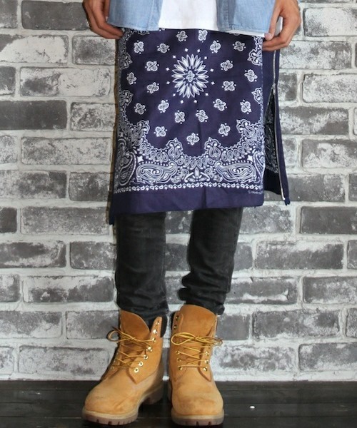 MYE-DO'（マイ・ドゥ）の「バンダナスカート（スカート・メンズ・ホワイト/ブラック/サックスブルー/ネイビー/レッド・FREE）」の3枚目の写真