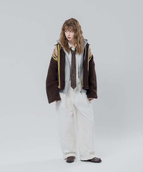 MUHET（ミュエータ）の「ストライプカーディガン（カーディガン/ボレロ・レディース・ダークブラウン/グリーン・SMALL/MEDIUM/X-LARGE）」の7枚目の写真