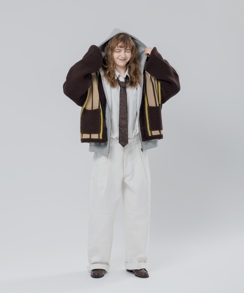 MUHET（ミュエータ）の「ストライプカーディガン（カーディガン/ボレロ・レディース・ダークブラウン/グリーン・SMALL/MEDIUM/X-LARGE）」の10枚目の写真